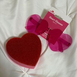 Pink Heart Glasses with Red Sponge by Celebrate It